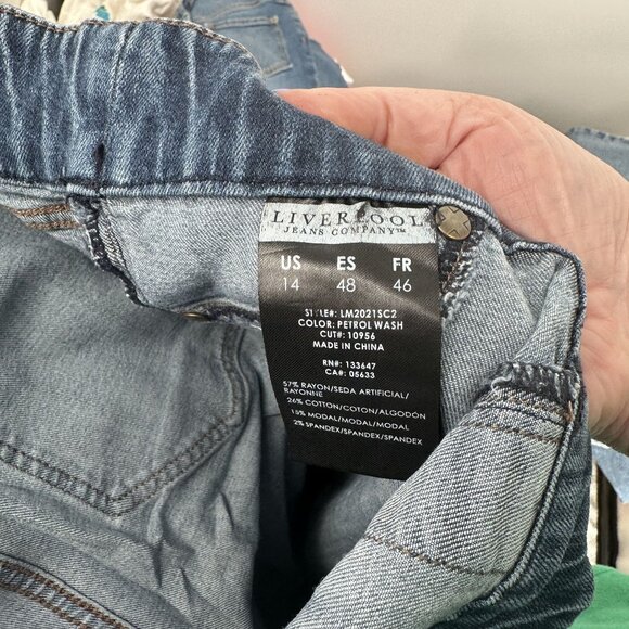 Liverpool Pull-on Jeans Womens size 14 Denim Leggings - Picture 5 of 7